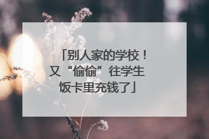 别人家的学校！又“偷偷”往学生饭卡里充钱了